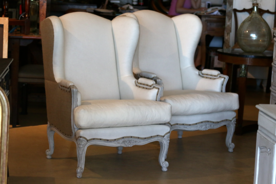 Pair of Gustavian Wing Chairs  